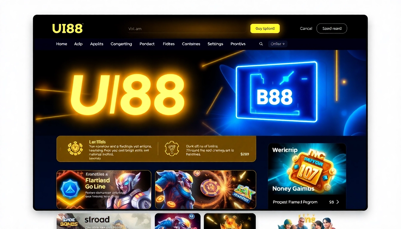 Dynamic visual of a UU88 online platform interface with vibrant colors and sleek design, highlighting user engagement and digital activity.