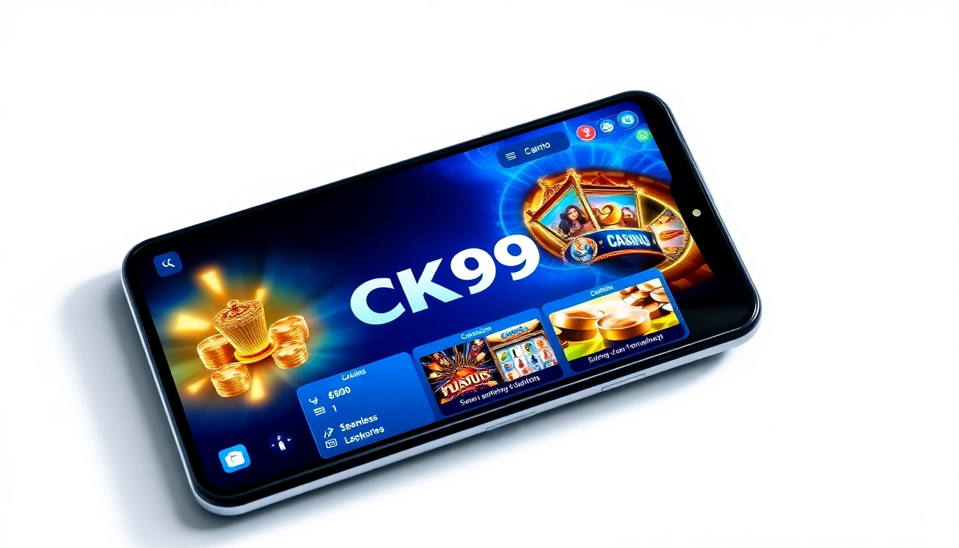Screenshot of the ck999 app showcasing casino games and betting features on a mobile device for easy access and entertainment.