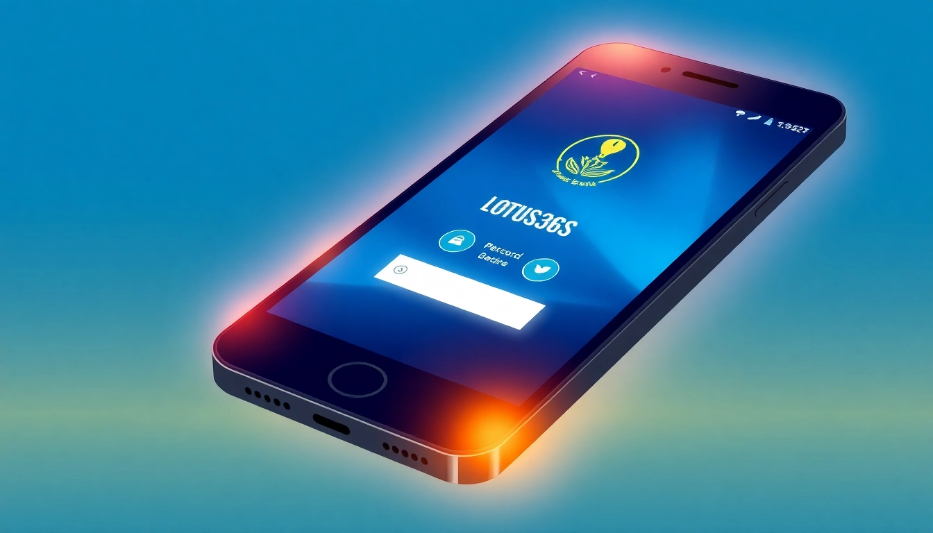 Secure Lotus365 ID login interface on a mobile device with betting and gaming options for seamless online access.
