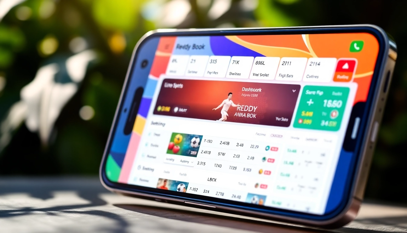 Reddy Anna Book betting interface on mobile demonstrating live sports betting and quick account access for users.