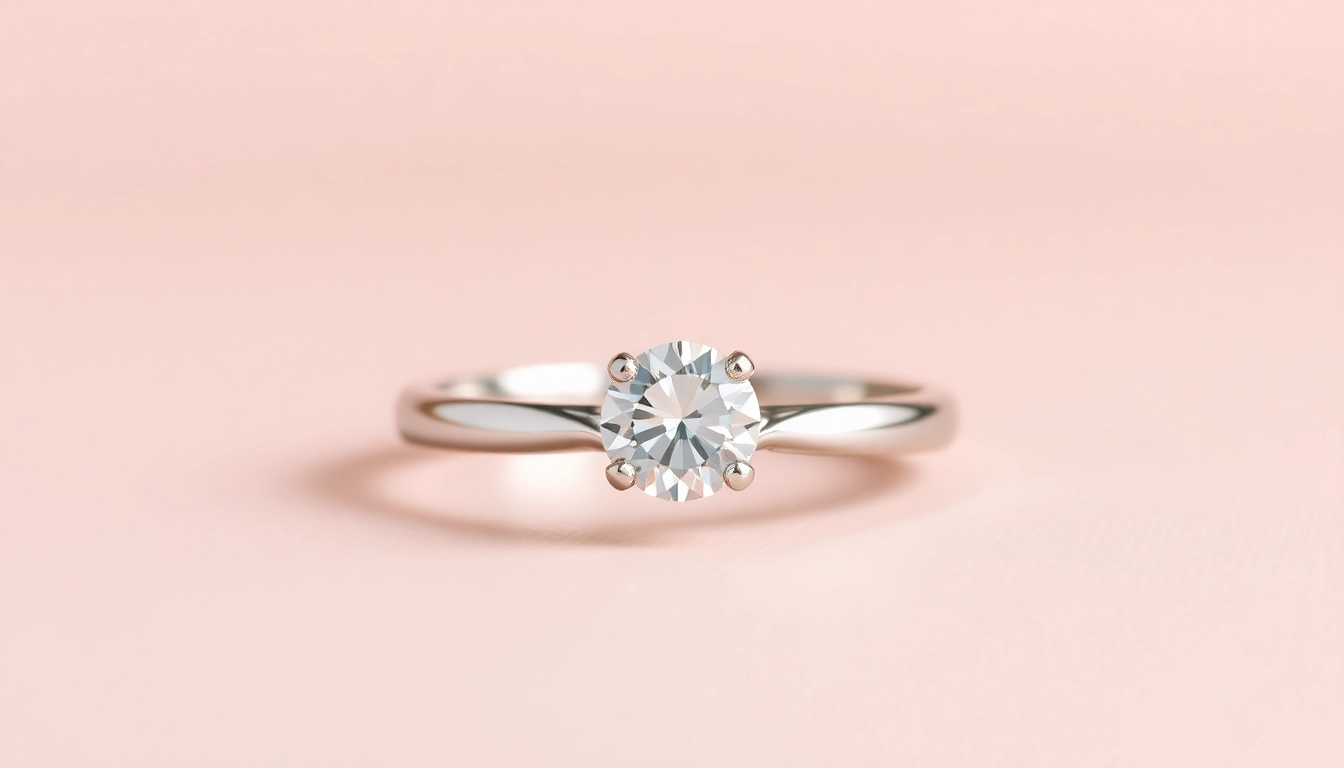 Elegant white gold engagement ring with a brilliant diamond in a fine setting, showcasing luxury and craftsmanship.